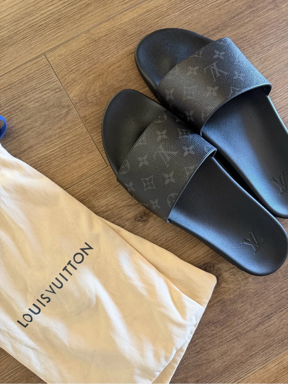 Louis Vuitton Waterfront Mule Monogram Eclipse Black Slides – Men’s Size 13